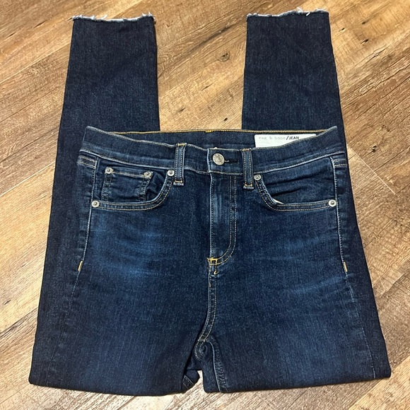 Rag & Bone 10 Inch Ankle Skinny Jeans Raw Hem  Size 25 - Picture 2 of 9